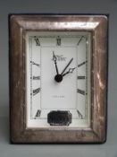 Hallmarked silver framed R.Carr clock in photograph type mount, Sheffield 1996, height 12cm