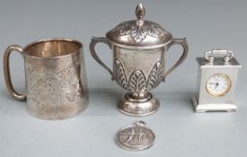 George V hallmarked silver tankard or mug of tapering form, Birmingham 1911, height 5.5cm.