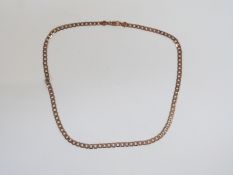 A 9ct rose gold curb link necklace, 22cm drop, 12.4g
