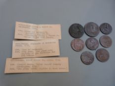 Six Birmingham 18thC Conder halfpenny tokens to include Mining and Copper Co and John Wilkinson,