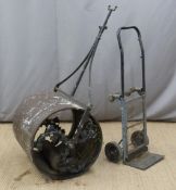 Victorian cast iron roller, H160 x W63cm