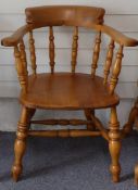 Beech captain's or smoker's Windsor armchair