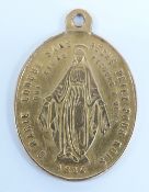 French 18ct gold religious pendant, 3.1g