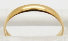 Victorian 22ct gold wedding band, Birmingham 1921, 1.7g, size N
