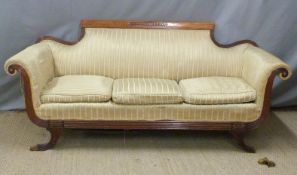 Regency mahogany framed sofa, W210 x D80 x H87cm