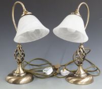 Pair of brass table lamps
