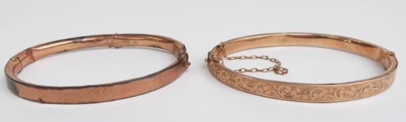 Two 9ct gold bangles, 13.0g