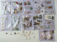 A large collection of earrings, necklaces and rings including paste, vintage, pearl necklace,