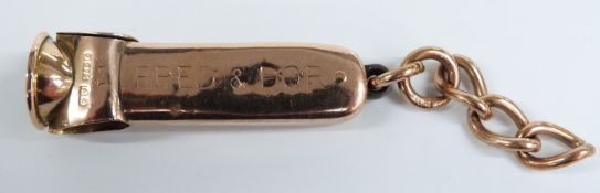 A 10ct rose gold cigar cutter, Birmingham 1903, 13.8g