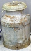 A vintage twin handled milk churn, H50cm