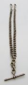 A hallmarked silver double Albert/ fob chain