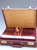 Twelve place setting gold plated canteen of Nivella cutlery