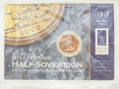 2000 gold half sovereign in Royal Mint presentation pack