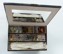 A collection of jewellery in black jewellery box including Exquisite, Miracle etc