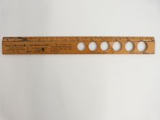 Jeweller's ruler for AD Ries & Coy Gem & Pearl Merchants of 15 Charles Street, Hatton Garden London,