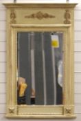 Shabby chic mirror with bevelled glass, 111 x 66cm overall