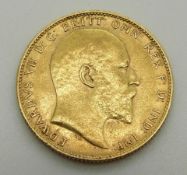 1905 gold full sovereign with Perth mint mark