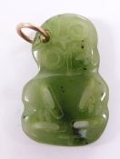 A nephrite jade Maori tiki, 2cm long