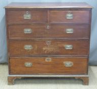 19thC mahogany chest of two over three drawers, W123 x D56 x H127cm