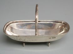 George V hallmarked silver novelty miniature basket or trug, Sheffield 1930 maker James Dixon & Sons