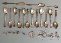 Two sets of six hallmarked silver teaspoons, one set being seal topped together with a hallmarked