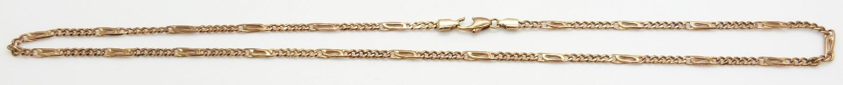 A 9ct gold necklace, 10.4g, 25cm drop