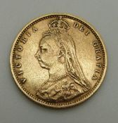 1892 gold half sovereign