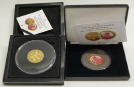 Heirloom Coins Queen Elizabeth II 90th birthday silver proof gold plated piedfort, together with a