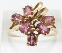 A 9ct gold ring set with pink topaz, 3.1g, size T