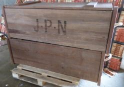 Industrial/haberdashery/shopfitting two wooden rope handled drawer units/packing case style