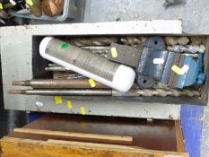 Unifix UF28 electric jack hammer, large drill, bits, vice and accessories