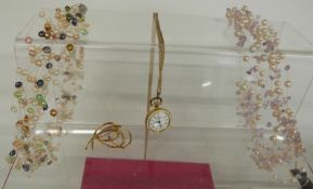 A collection of watches and jewellery including pearl necklace, etc