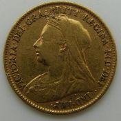 1896 gold half sovereign
