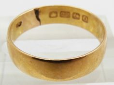 Victorian 22ct gold wedding band/ring, Birmingham 1863, 3.3g, size R