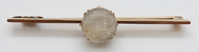 Victorian brooch set with a large moonstone cabochon, 7.4g, 6.8cm