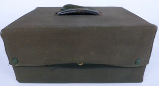 A leather jewellery box with Bramah lock by A Webster & Company, 60 Piccadilly, London with a