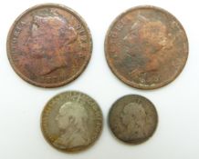 Cyprus Queen Victoria coinage comprising 1879 and 1889 1 piastres, together with a 1901 9