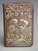 Edward VII hallmarked silver mounted Book of Common Prayer with Art Nouveau Reynold's Angel