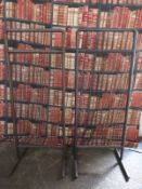 Industrial/haberdashery/shopfitting two steel and weldmesh hanging rails/ display stands, W58 x