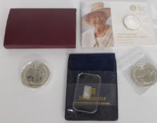 2017 1oz silver Krugerrand with certificate together with two 1oz silver Britannia, a Royal Mint