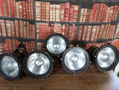 Industrial/haberdashery/shopfitting five heavy industrial lights with integral brackets, diameter