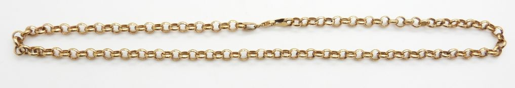 A 9ct gold belcher chain, 9.3g, 24cm drop.