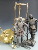 West Wilts, Aerated Water Company Trowbridge stone jar, three tier brass cake stand, brass light