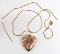 A 9ct gold chain (2.1g) and 9ct gold back and front locket