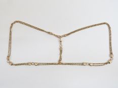 A 9ct gold watch chain/ Albert, 30g