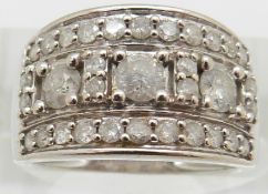 A 9ct gold ring set with diamonds, 5.3g, size J