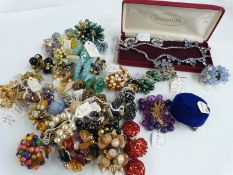 A collection of 1950s/ 1960s clip earrings including Japanese, Monty Don etc