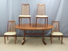 A retro G Plan table and chairs, H74 x L107cm