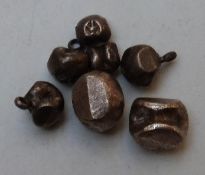 Seven pieces of Thai bullet money probably Roma IV