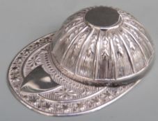 Novelty jockey's cap hallmarked silver caddy spoon, Sheffield 1969 maker Francis Howard Ltd,